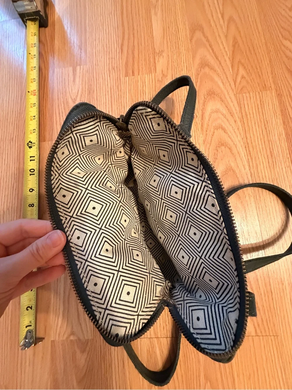 Liebeskind Olive Green and Black Leather Crossbody with Gold Accent